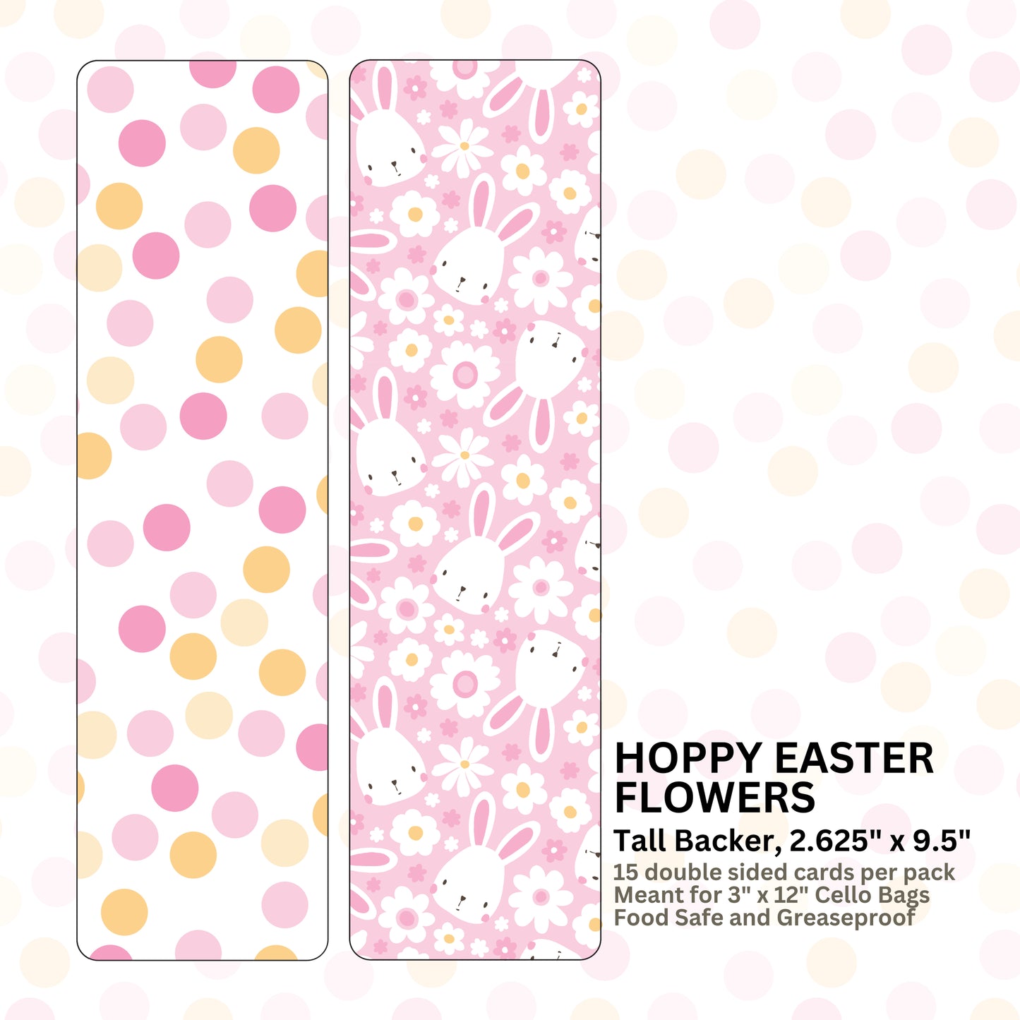 HOPPY EASTER - 9.5" x 2.625" TALL BACKERS