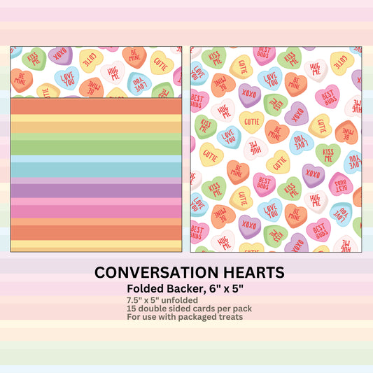 CONVERSATION HEARTS - 6" x 5" FOLDED BACKERS