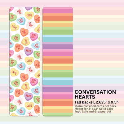 CONVERSATION HEARTS - 9.5" x 2.625" TALL BACKERS - Sugarloaf Mountain