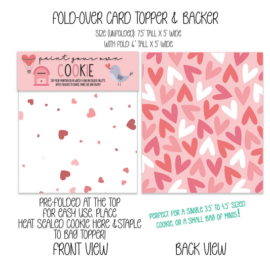 HAPPY VALENTINE'S DAY PAINT YOUR OWN COOKIE - PYO BAG TOPPER & BACKER - THE COOKIERY