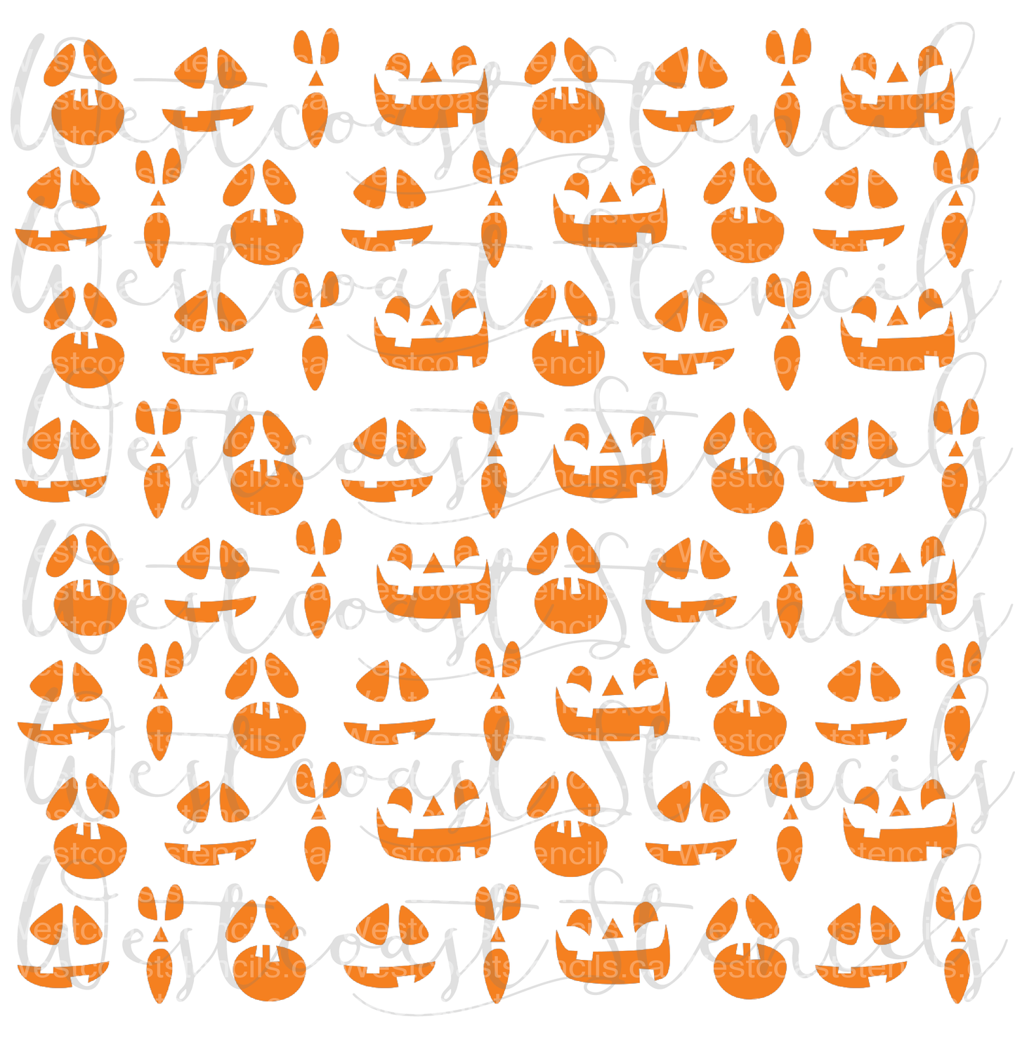 Pumpkin Face Background Stencil, Style 1