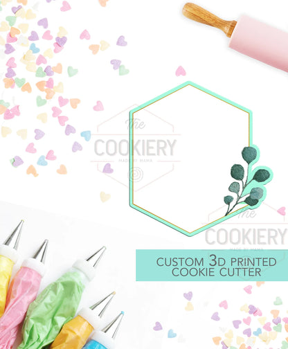 GEOMETRIC LEAF PLAQUE COOKIE CUTTER - WEDDING FLORAL COOKIE CUTTER PLAQUE - 3D PRINTED COOKIE CUTTER - TCK36179