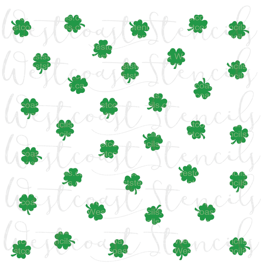 Four Leaf Clover Background Stencil