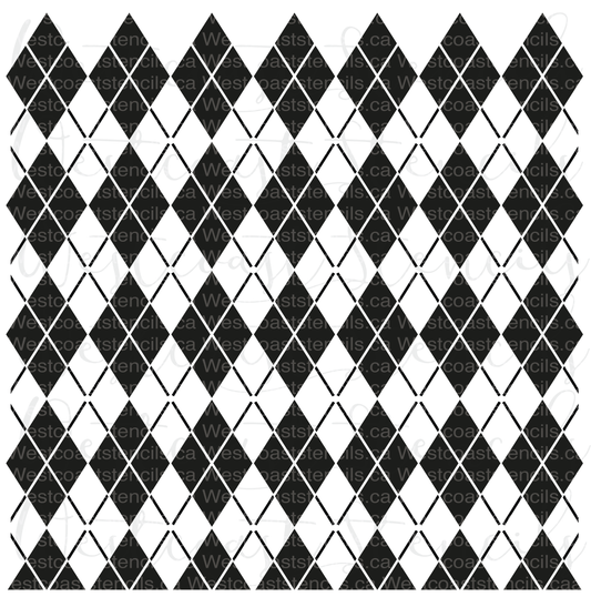 Argyle Stripe Pattern Stencil