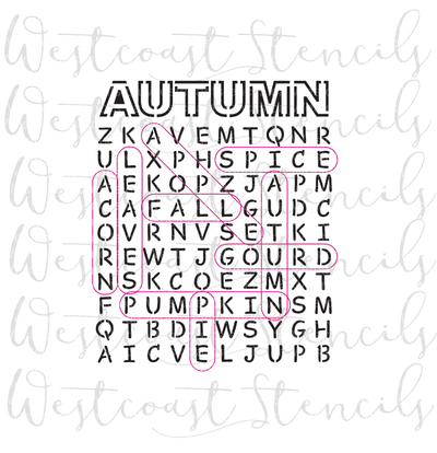 Autumn Word Search Stencil