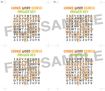 DIGITAL Autumn Word Search Bag Topper