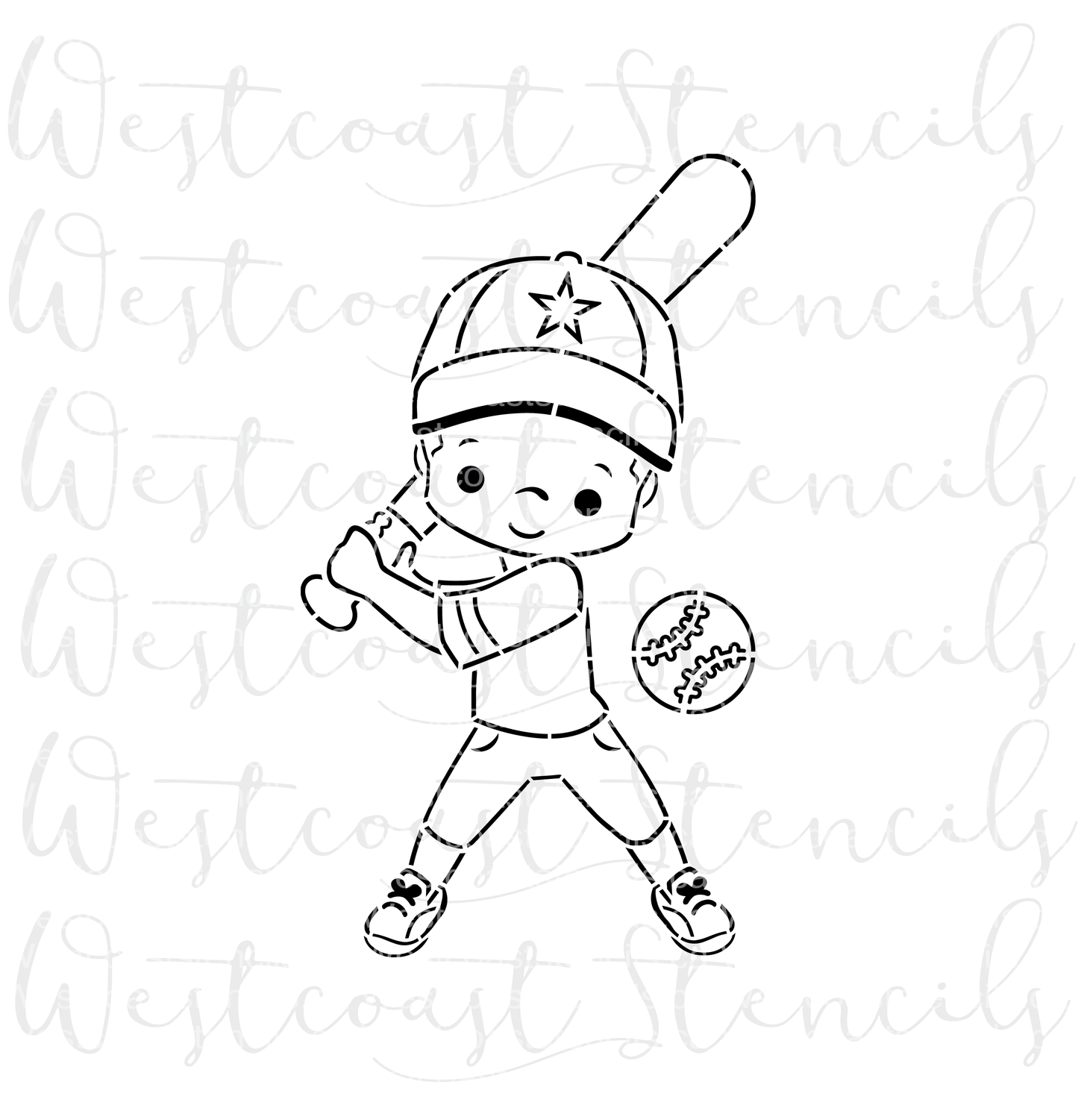 PYO Baseball Boy Stencil