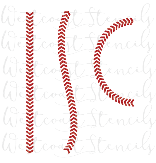 Baseball Stitch Elements Stencil