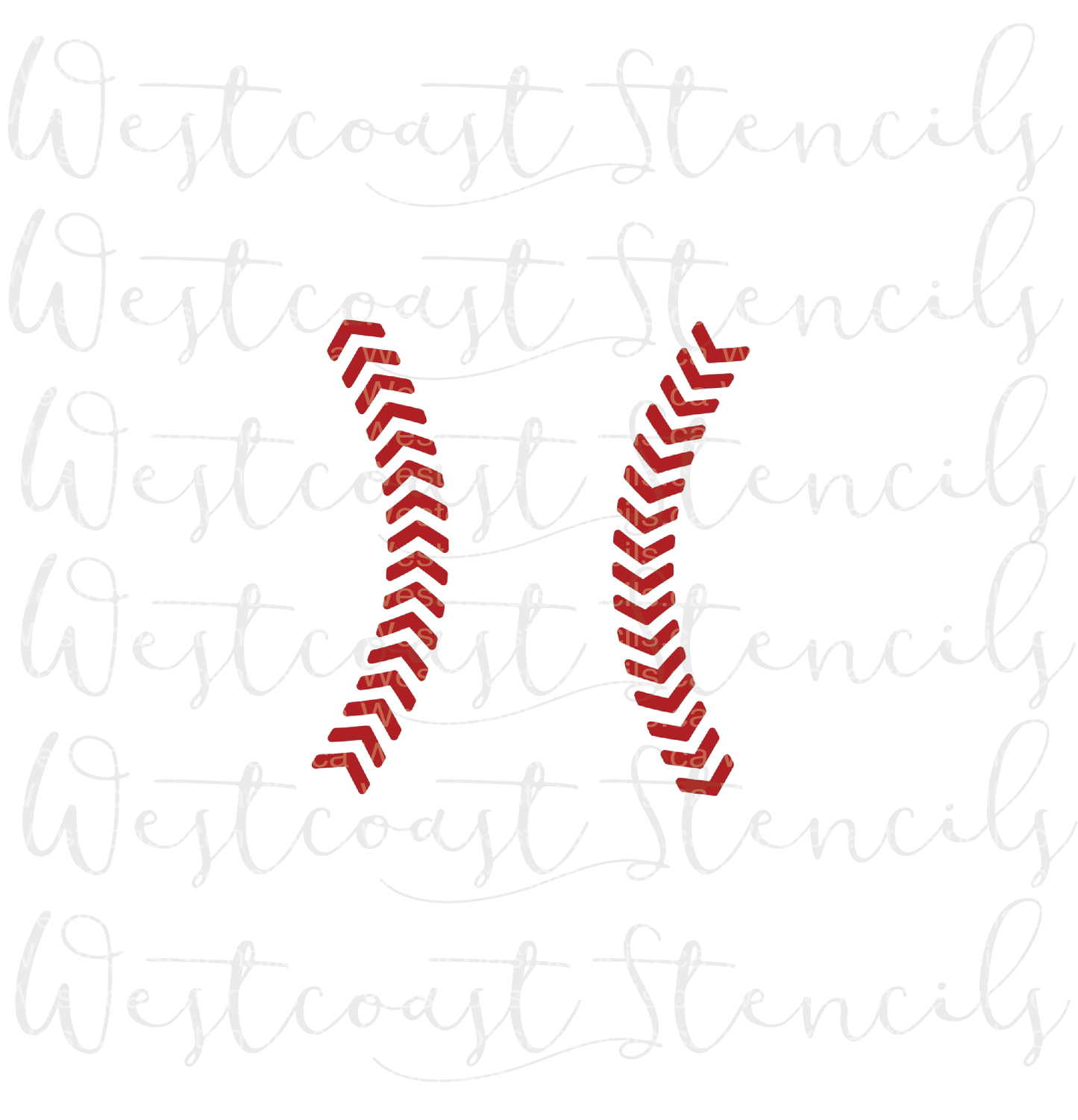 Baseball Stitches Stencil