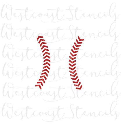 Baseball Stitches Stencil