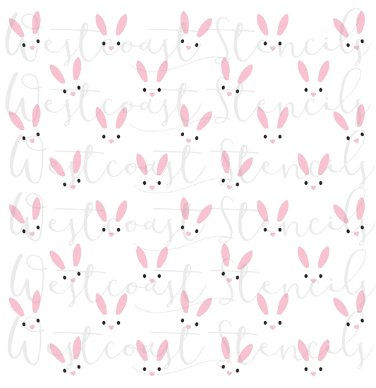 Bunny Face Background Stencil