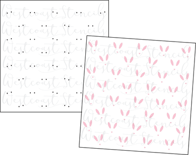 Bunny Face Background Stencil