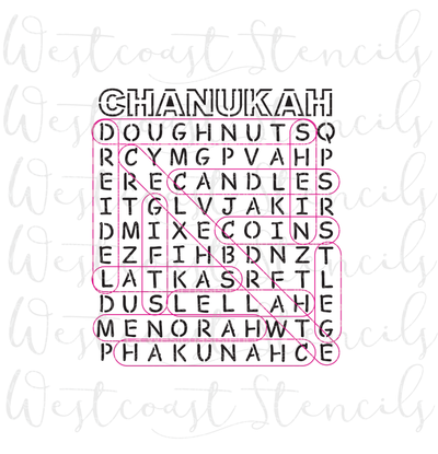 Chanukah Word Search Stencil