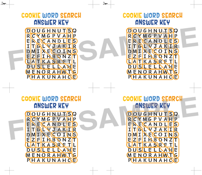 DIGITAL Chanukah Word Search Bag Topper