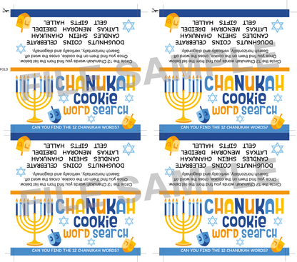 DIGITAL Chanukah Word Search Bag Topper