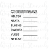 Christmas Word Scramble Stencil