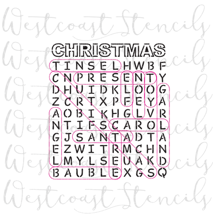 Christmas Word Search Stencil