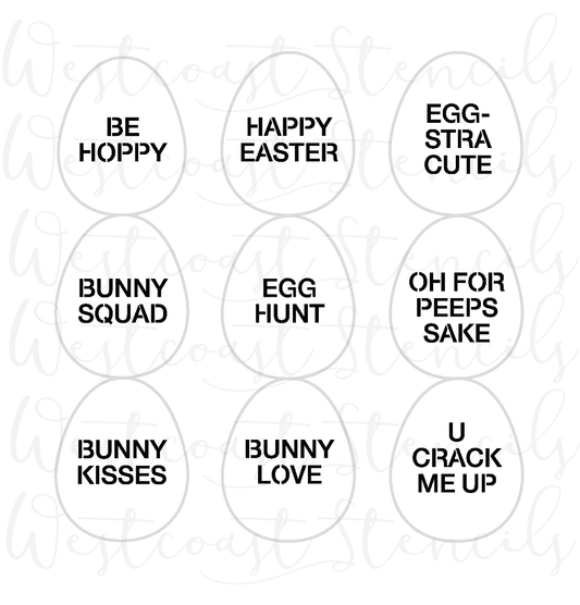 Easter Conversation Eggs Stencil