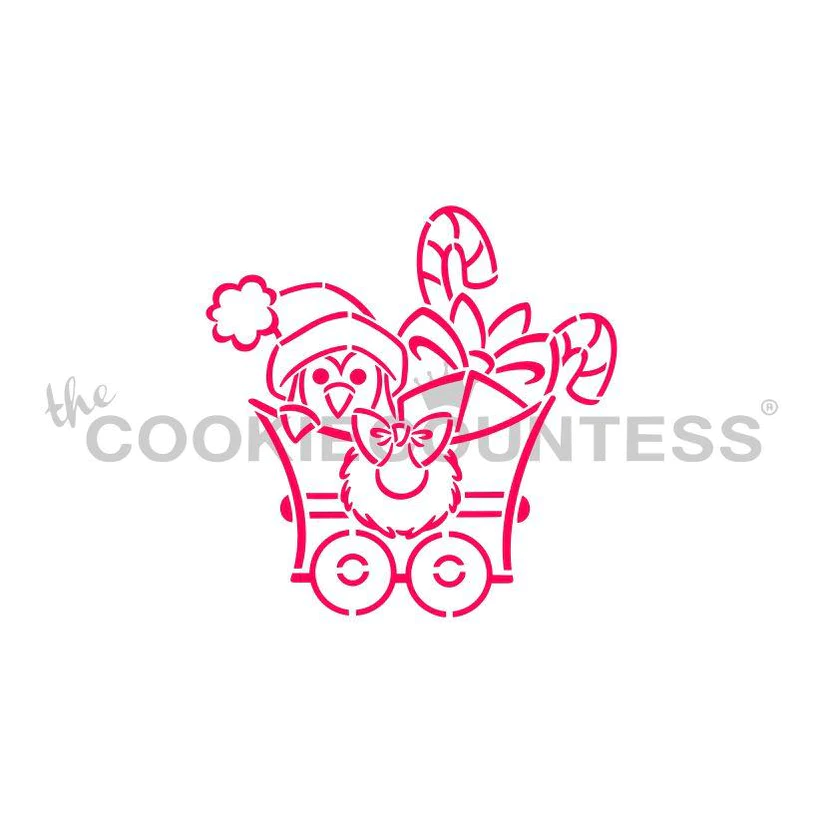 Christmas Train Penguin PYO Stencil - Drawn by Krista