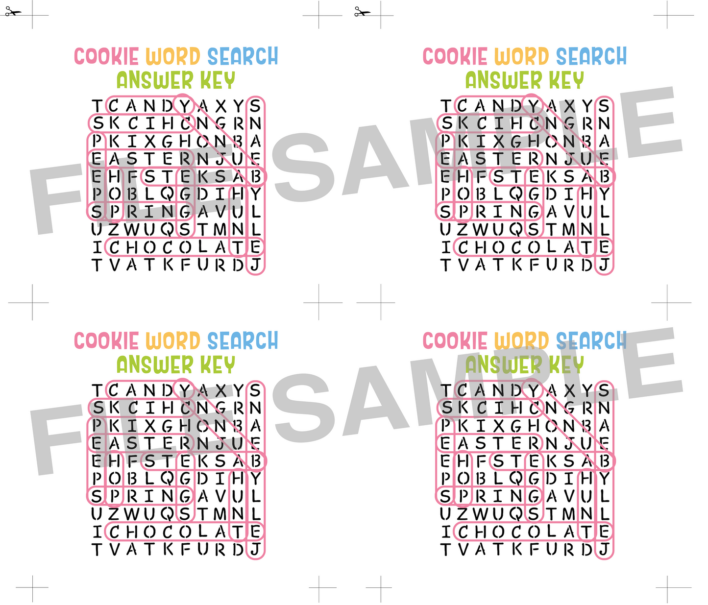 DIGITAL Easter Word Search Bag Topper