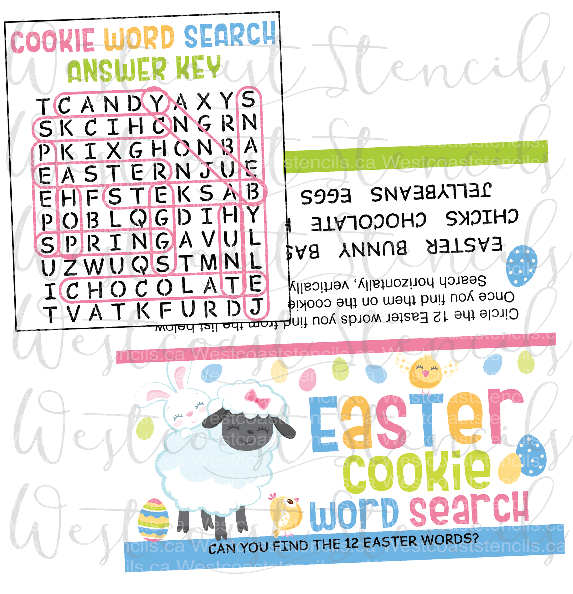 Easter Words Cookie Stencil