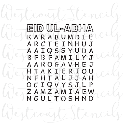 Eid Ul-Adha Word Search Stencil