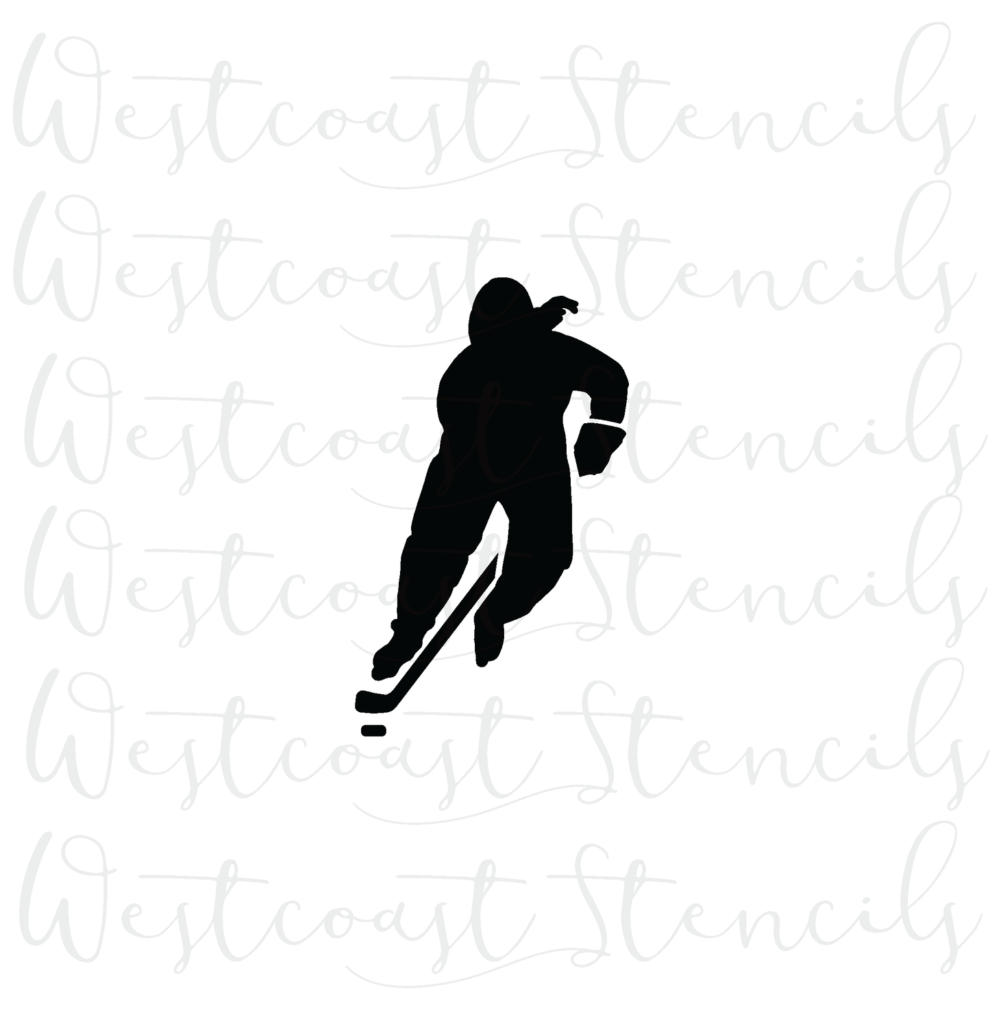 Female Hockey Player Stencil, Style 1