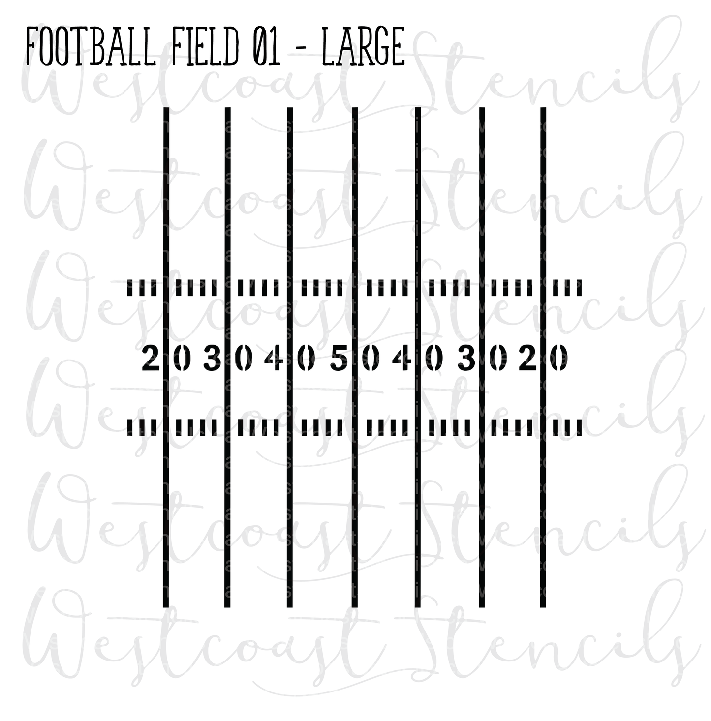 Football Field Stencil, Style 1