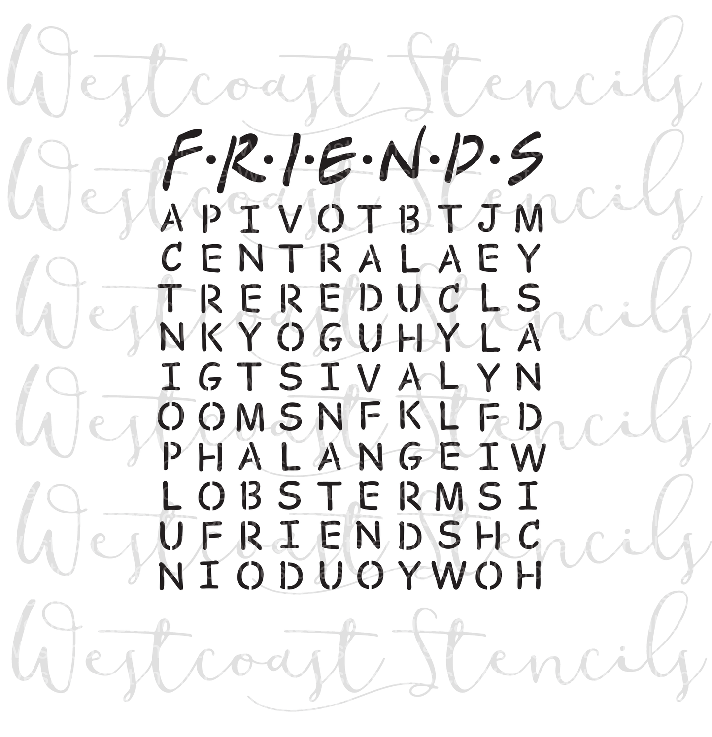 Friends Word Search Stencil