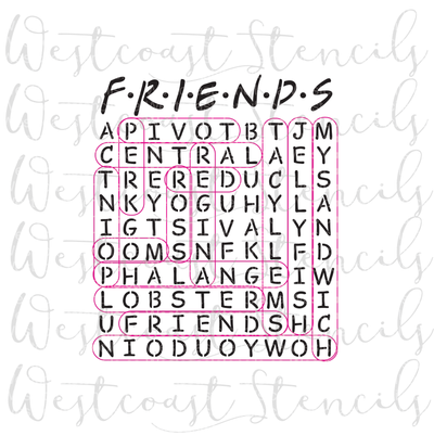 Friends Word Search Stencil