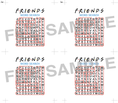 DIGITAL Friends Word Search Bag Topper