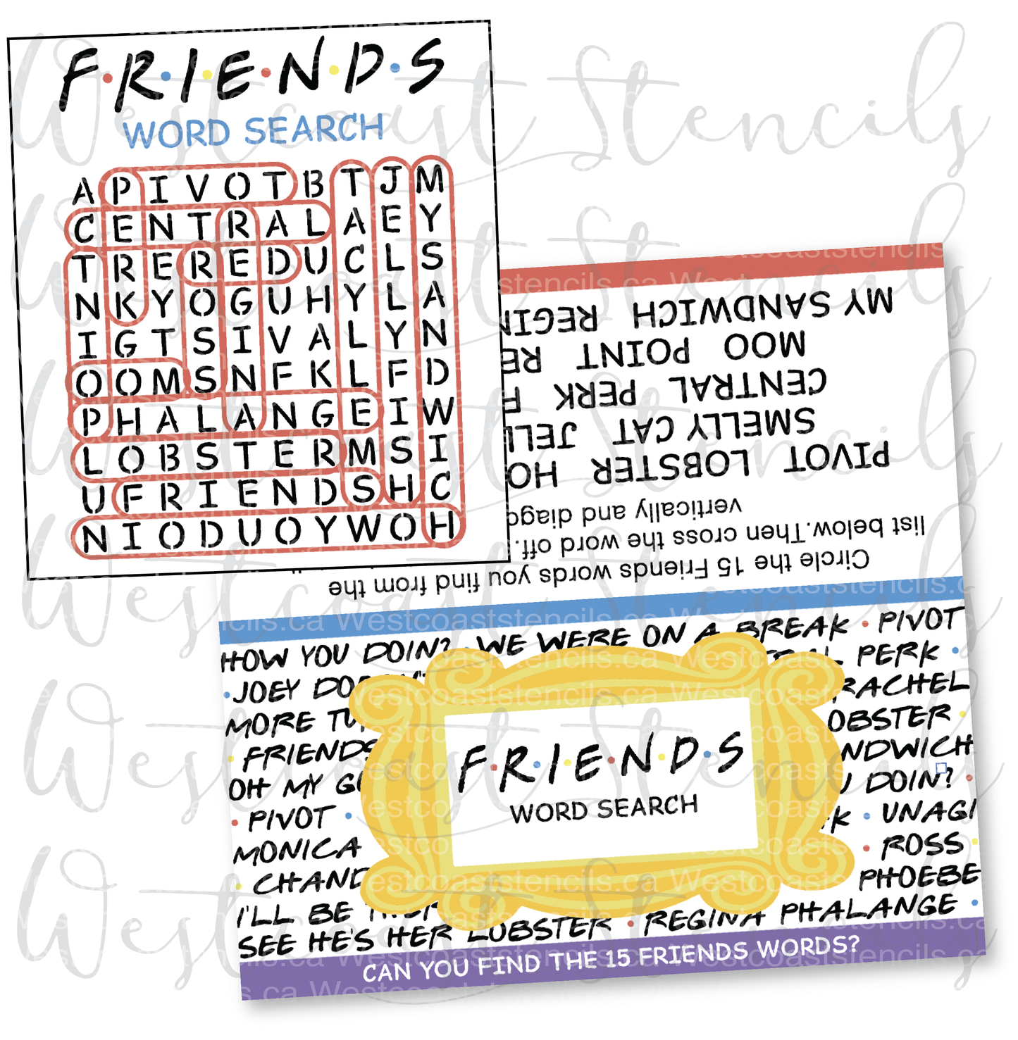 DIGITAL Friends Word Search Bag Topper