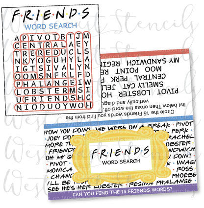 DIGITAL Friends Word Search Bag Topper