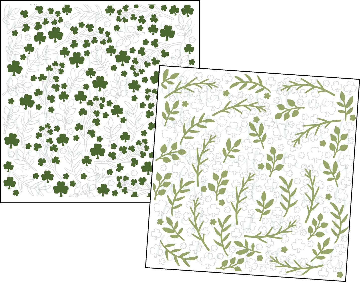 Garden of Clover Stencil, 2 Piece