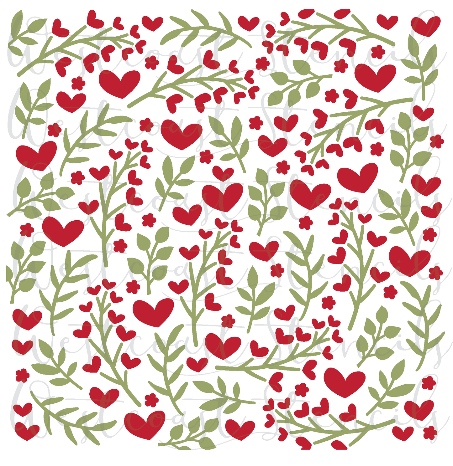 Garden of Hearts Stencil, 2 piece