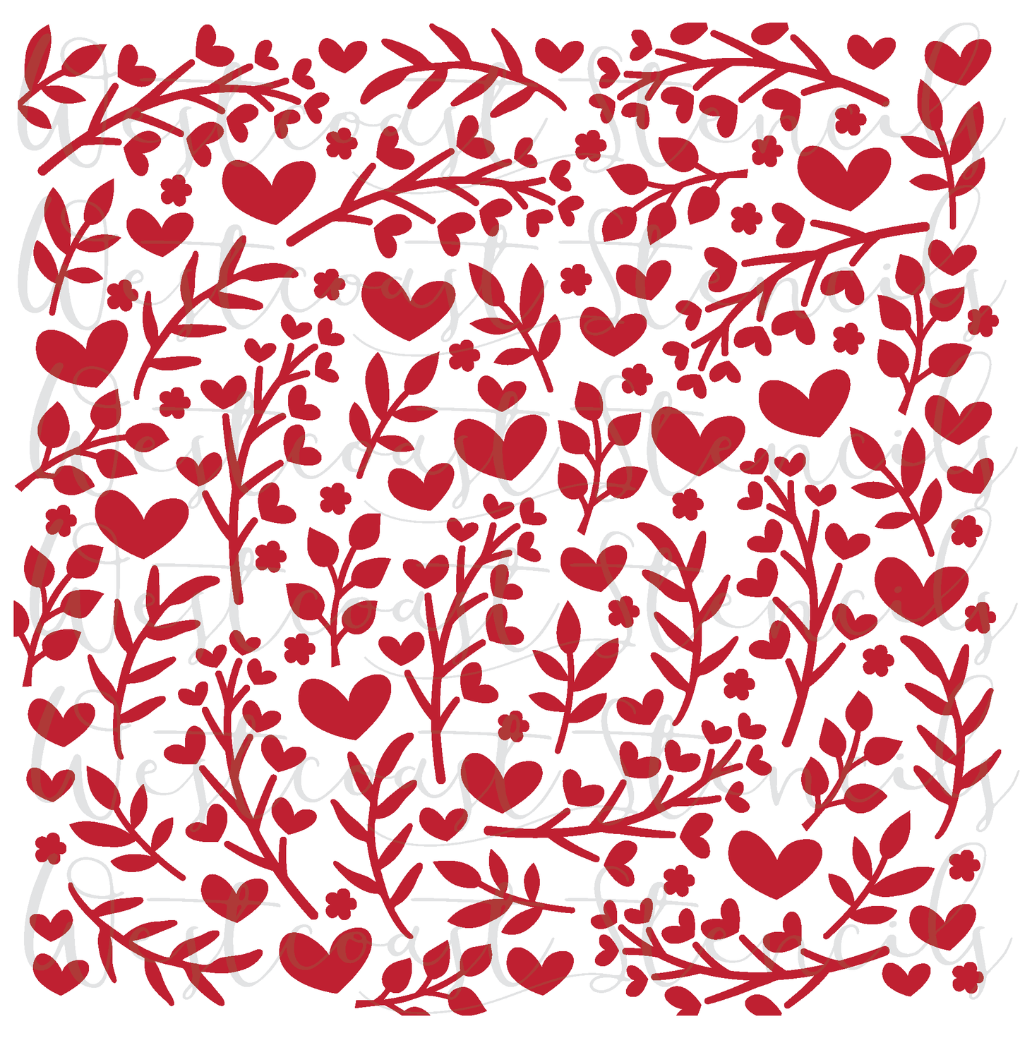 Garden of Hearts Stencil, 1 Piece