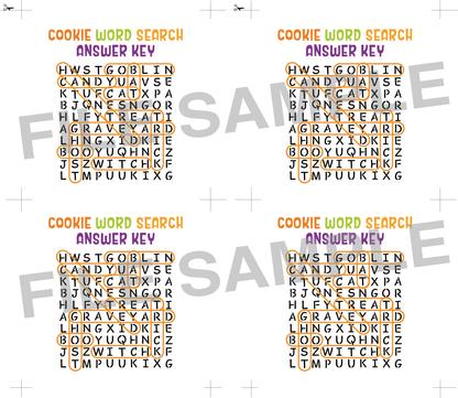 DIGITAL Halloween Word Search Bag Topper