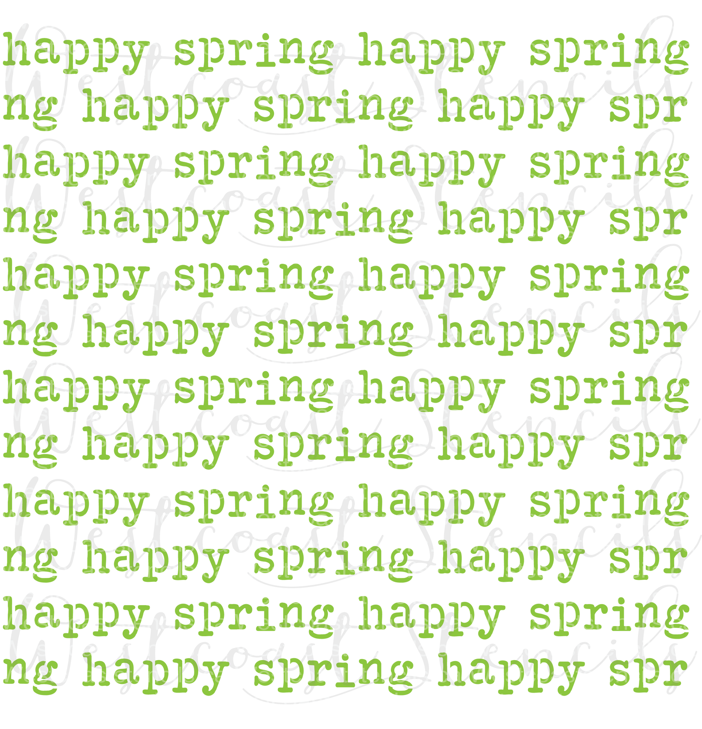 Happy Spring Text Background Stencil