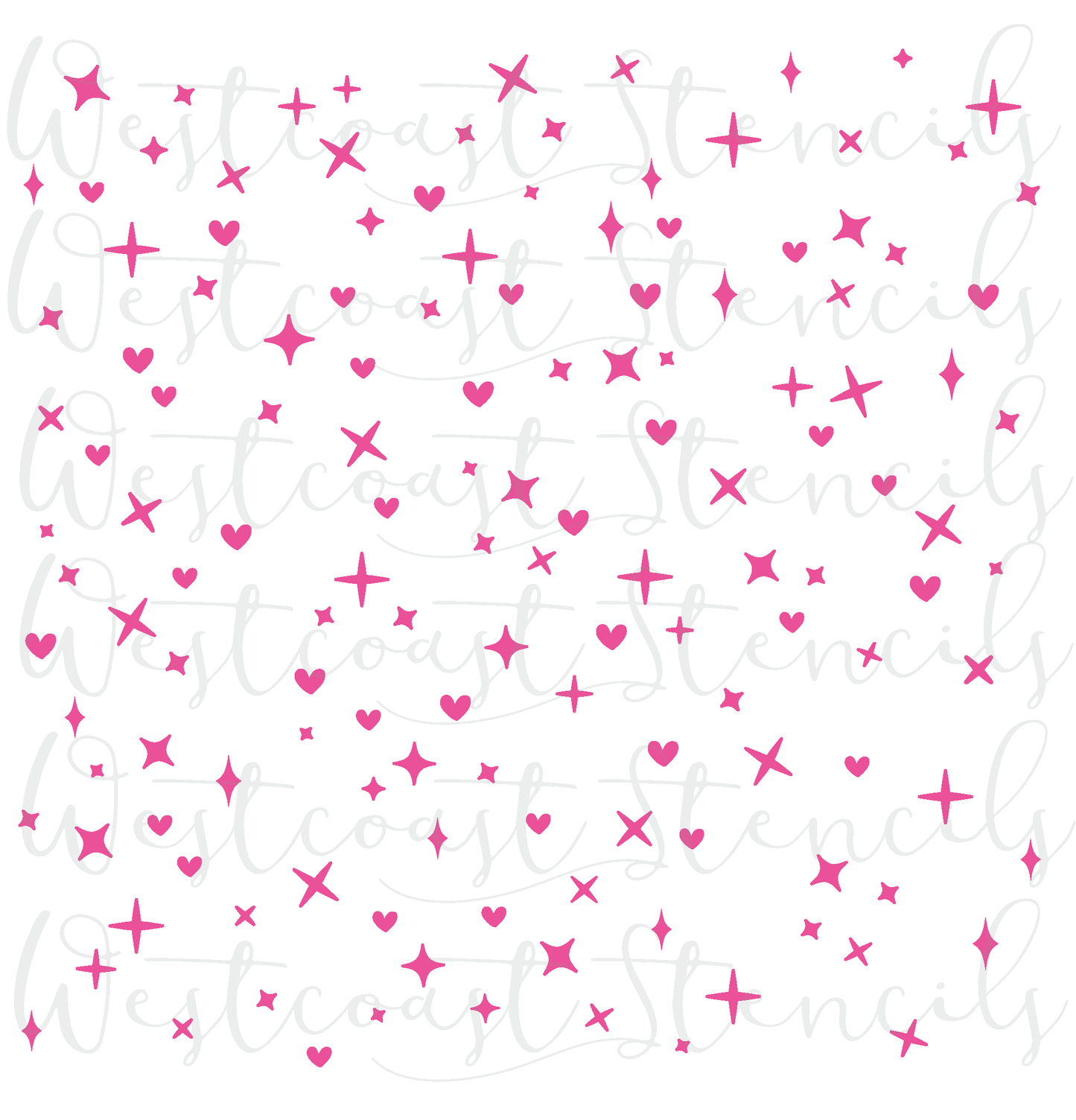 Heart Glitter Background Stencil