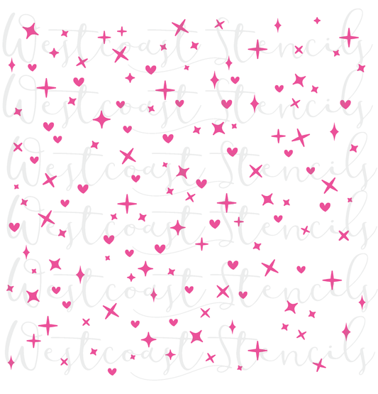 Heart Glitter Background Stencil