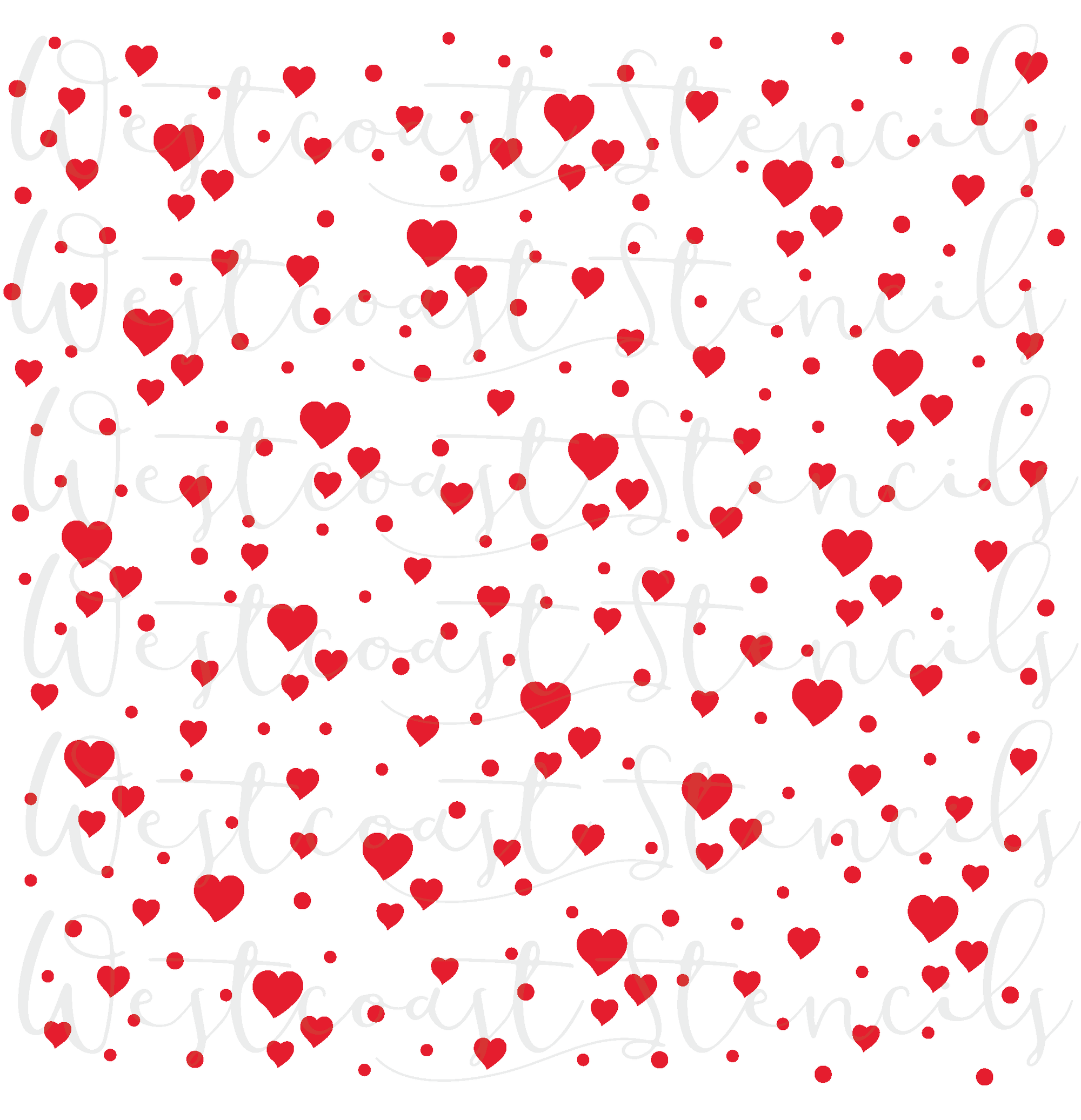 Heart Confetti Pattern Stencil