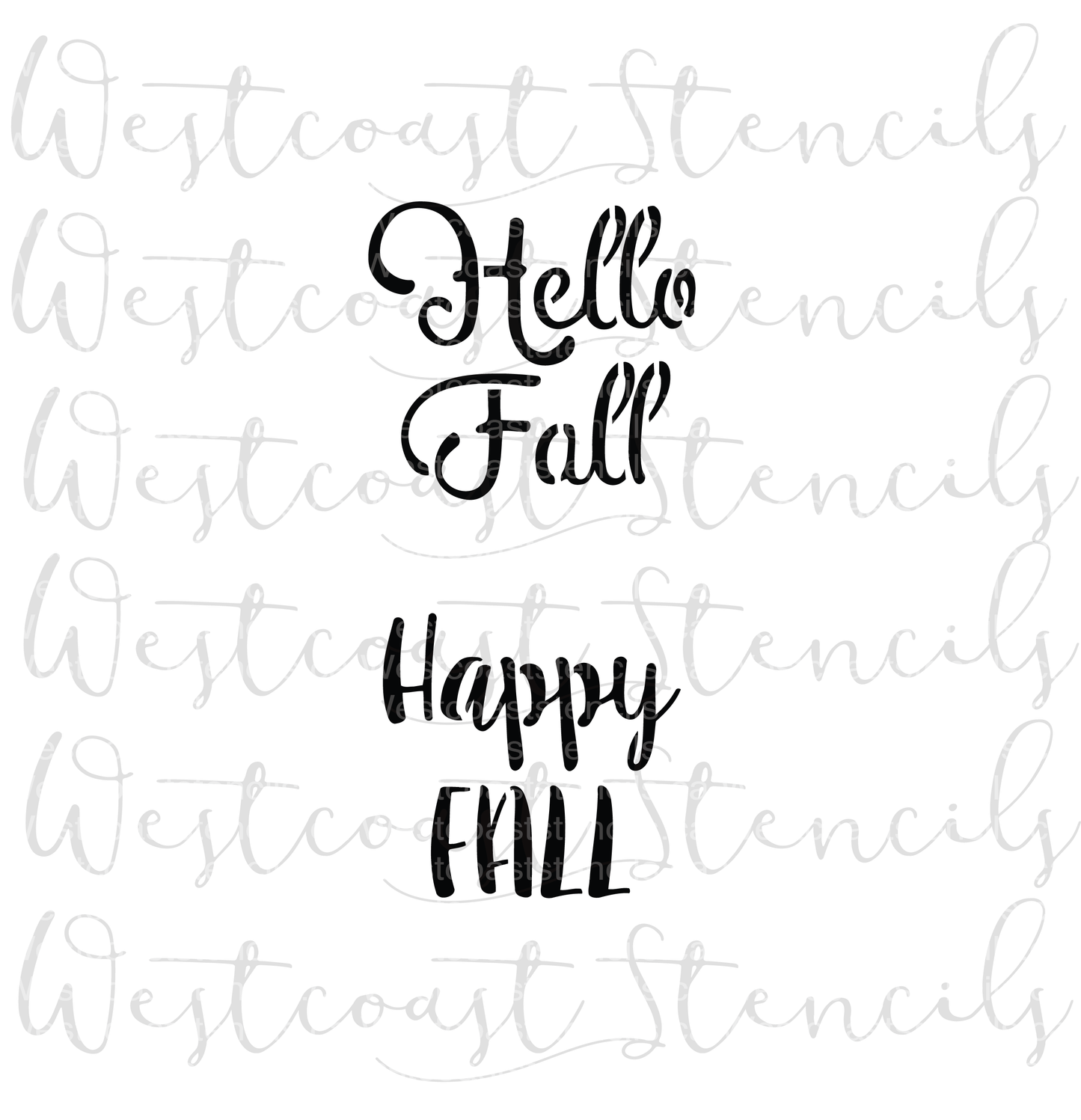 Hello Fall Happy Fall Stencil