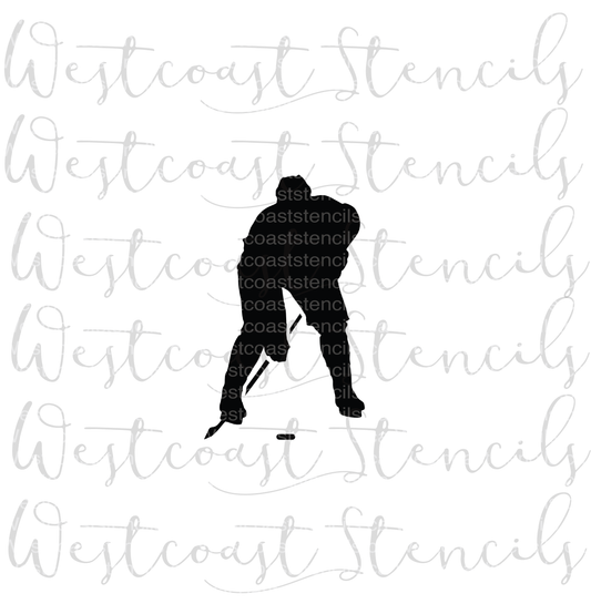 Hockey Player Stencil, Style 2