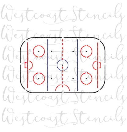 Hockey Rink Stencil, 1 pc or 3 pc