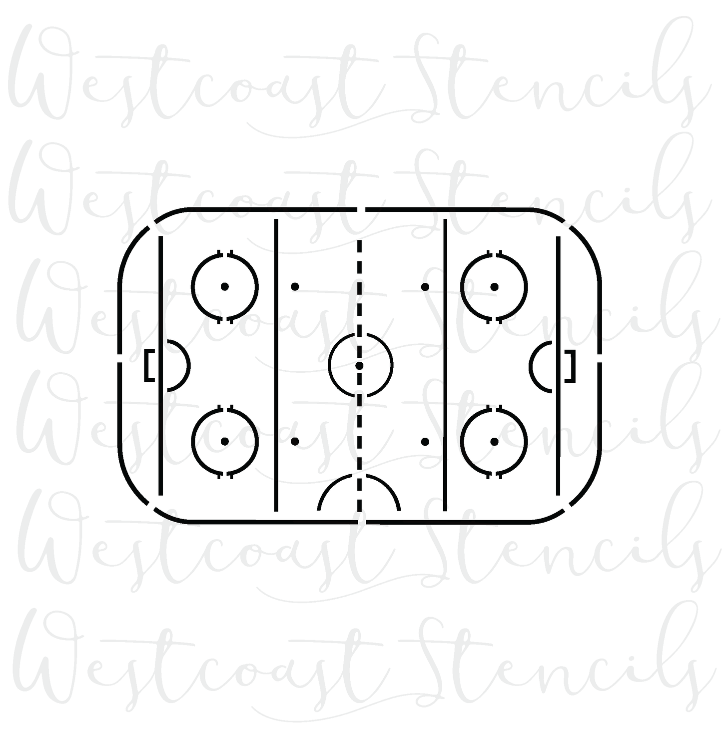 Hockey Rink Stencil, 1 pc or 3 pc