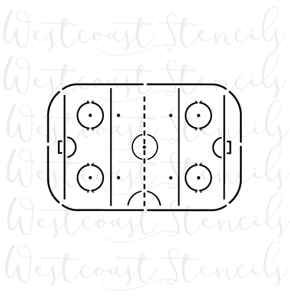 Hockey Rink Stencil, 1 pc or 3 pc