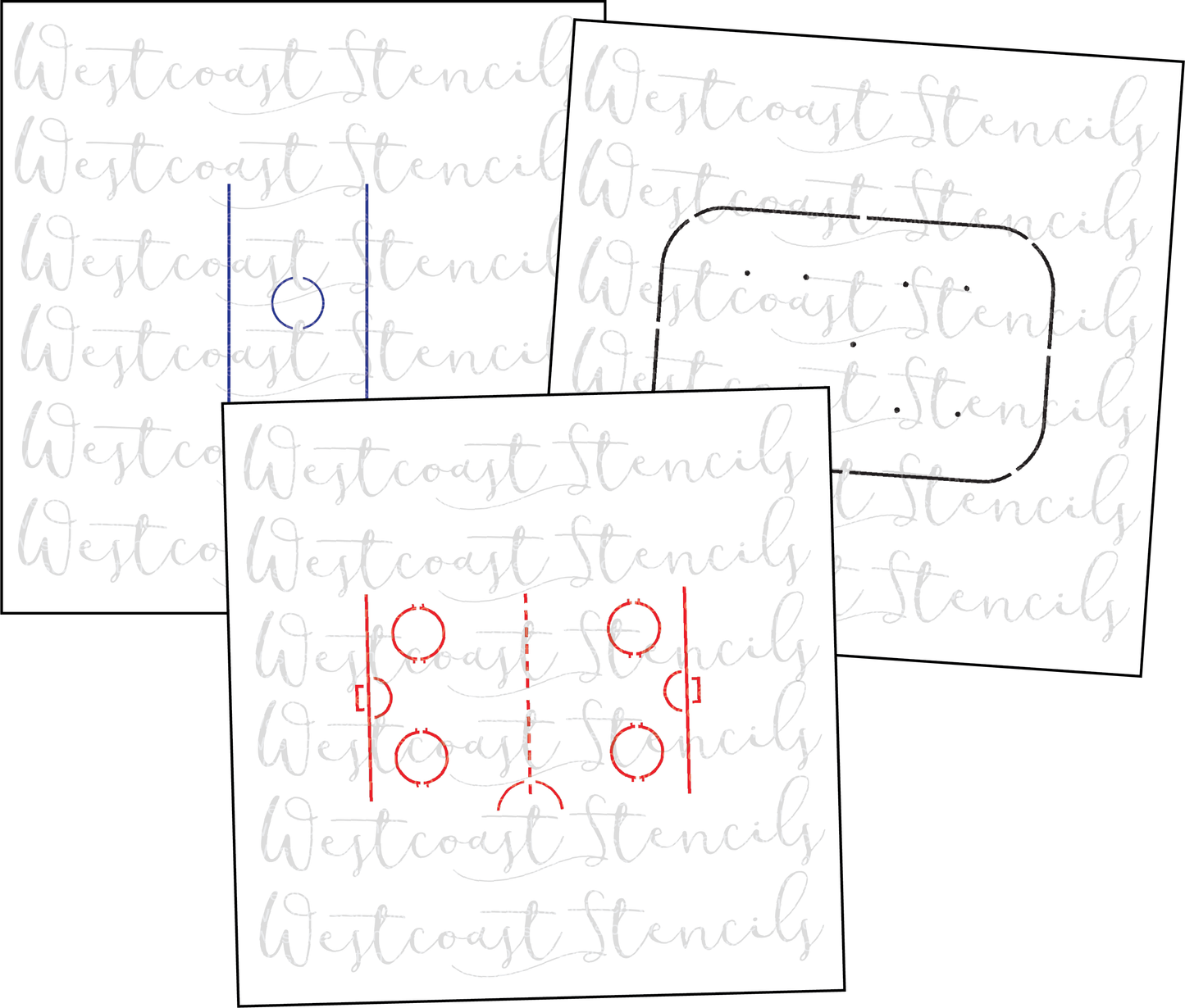 Hockey Rink Stencil, 1 pc or 3 pc