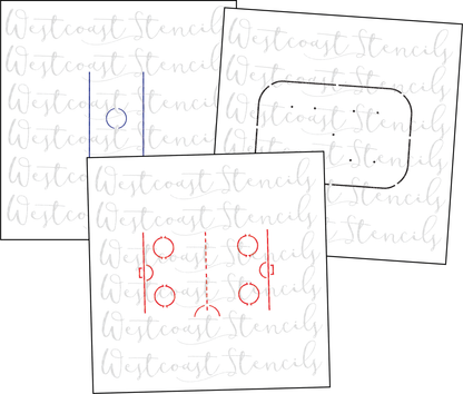 Hockey Rink Stencil, 1 pc or 3 pc