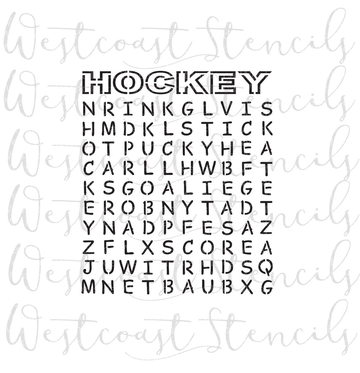 Hockey Word Search Stencil Westcoast Stencils hockey-word-search-stencil-westcoast-stencils