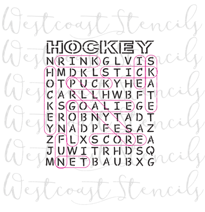 Hockey Word Search Stencil